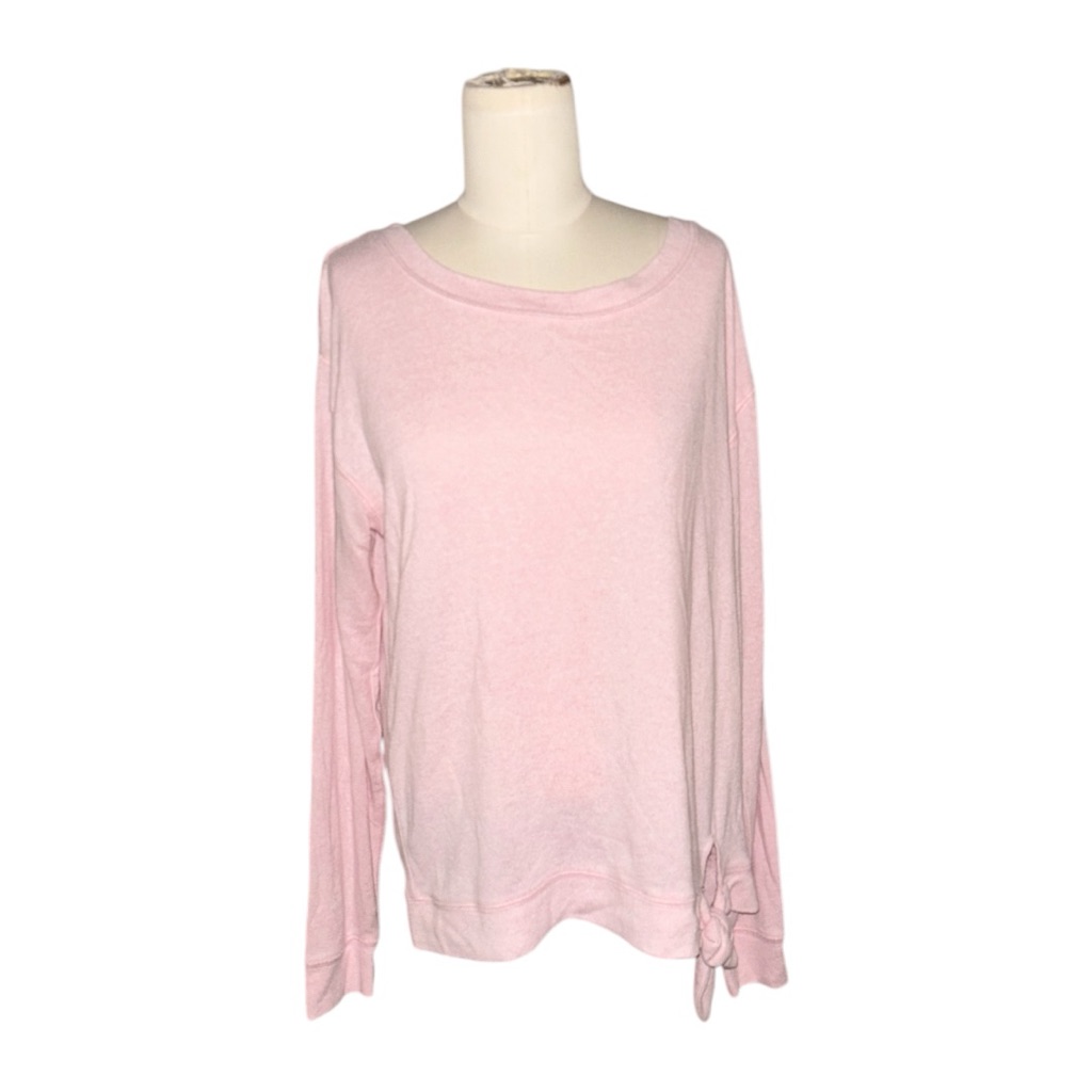 J. Crew Pink Supersoft Side-Tie Crewneck Sweatshirt